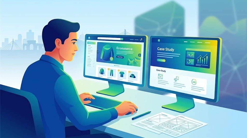Reviewing a website developer portfolio and live projects