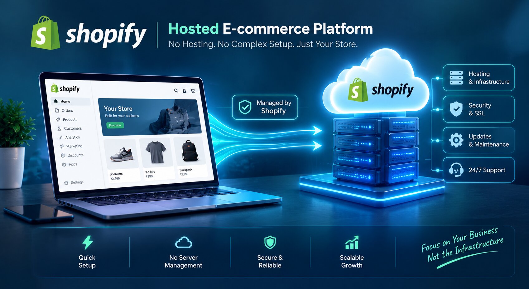 WooCommerce self hosted versus Shopify hosted ecommerce architecture