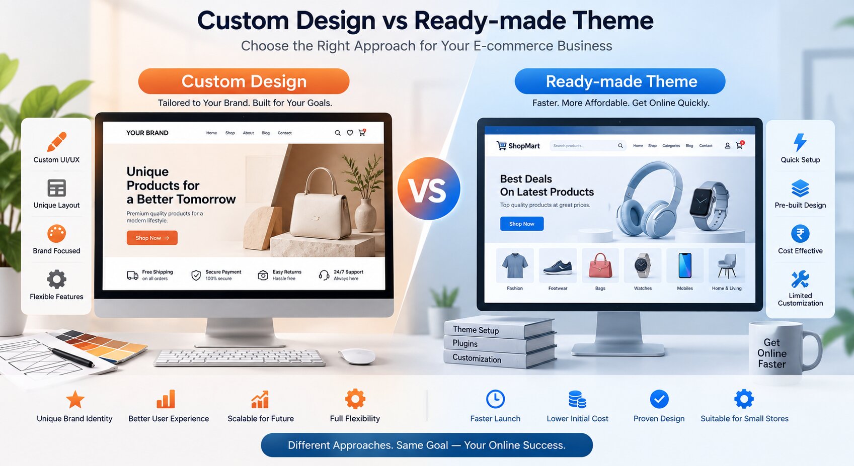 Custom e-commerce UI and checkout experience